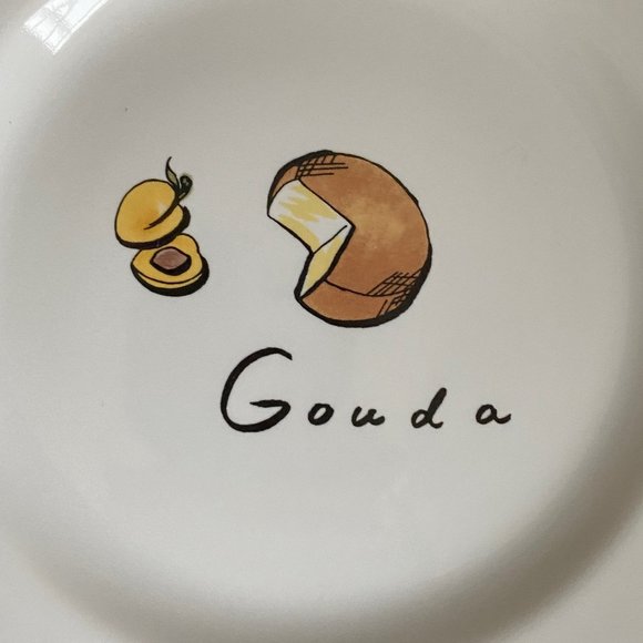 Pottery Barn Outlet Cheese Graphic Appetizer Plates - Picture 2 of 8